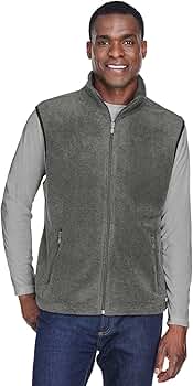 Harriton Adult 8 oz. Fleece Vest S CHARCOAL at Amazon Men's